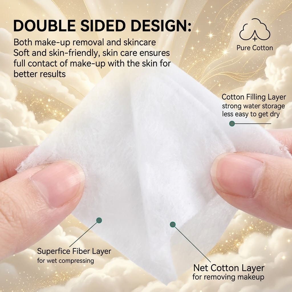 Triple-Layer Cotton Pads (150pcs)
